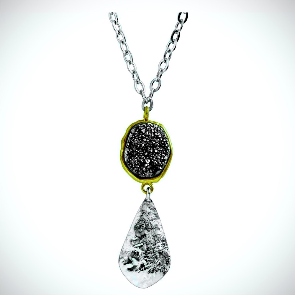 NEW Silpada Vintage Sterling Silver Druzy Glisten Up Necklace